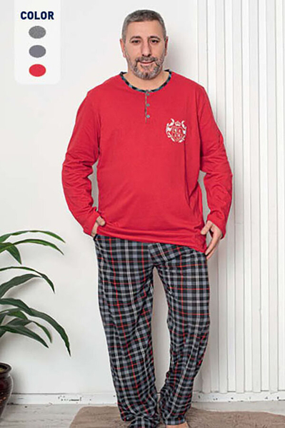 Royalfashion férfi pizsama piros színben