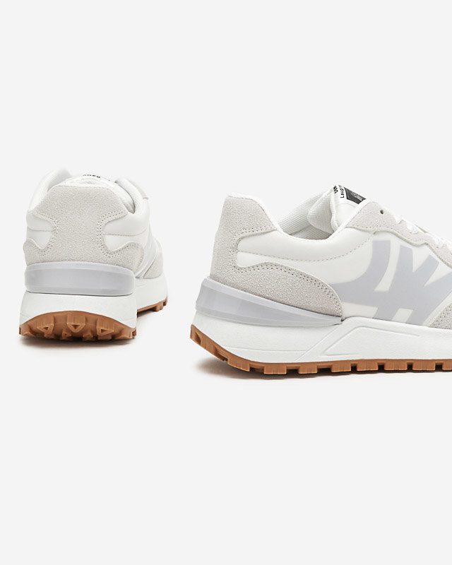 Női fehér tornacipő szürke Narisa betétekkel - Lábbeli