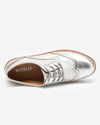 OUTLET Női ezüst bokacsizma kígyóbőr betétekkel Fin - Footwear