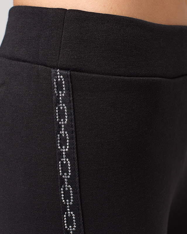 Fekete, csíkos, szigetelt női leggings Ruházat