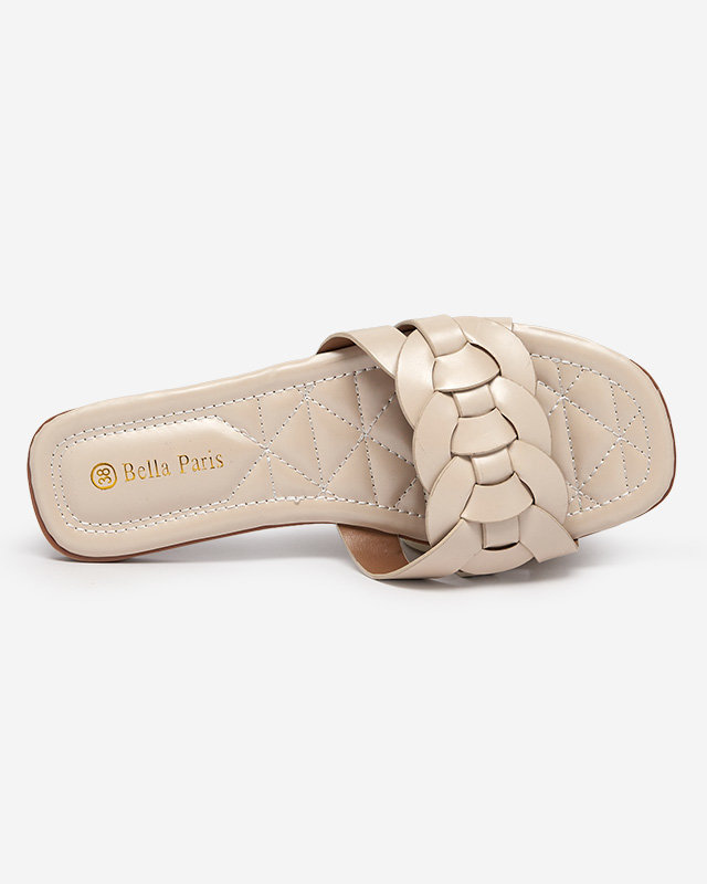 OUTLET Női papucs díszövvel bézs színben Bevedis - Lábbeli
