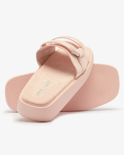 Rózsaszín női flip-flop öko-szarvasbőrből Omve - Lábbeli
