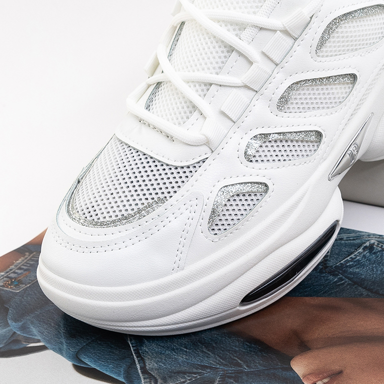 Fehér női sportcipő vastag talppal a Warinától - Sport