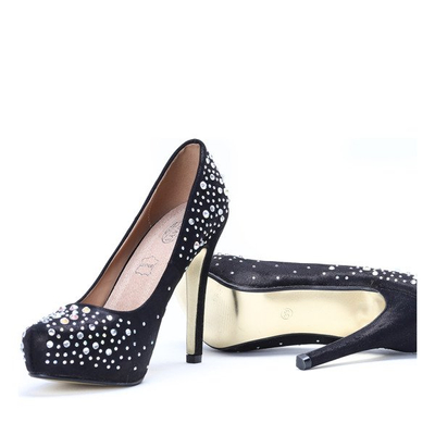 Czarne szpilki z cyrkoniami Agnessa - Obuwie