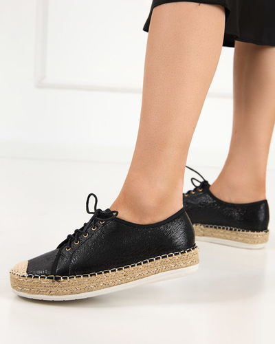 OUTLET Női fekete fűzős tornacipő Furmoni - Lábbeli