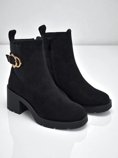 Női öko velúr bokacsizma vastag sarokkal Solenya