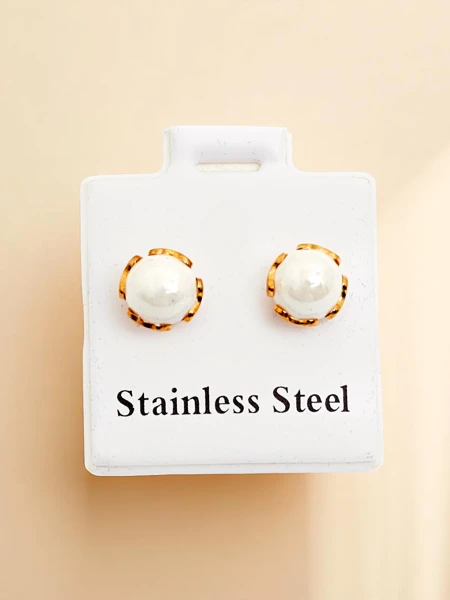 Royalfashion Női karika fülbevaló gyöngyökkel