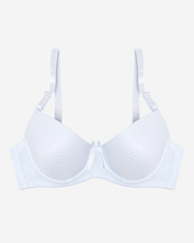 Női fehér mintás push-up melltartó - Fehérnemű