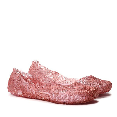 Różowe baleriny z brokatem Carolina- Obuwie