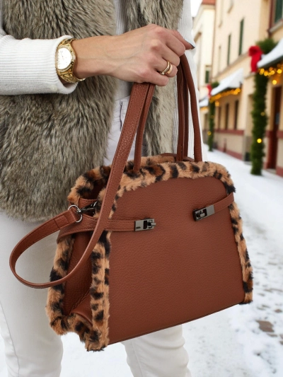 Kis női táska öko bőrből, leopárdmintával, Panthory