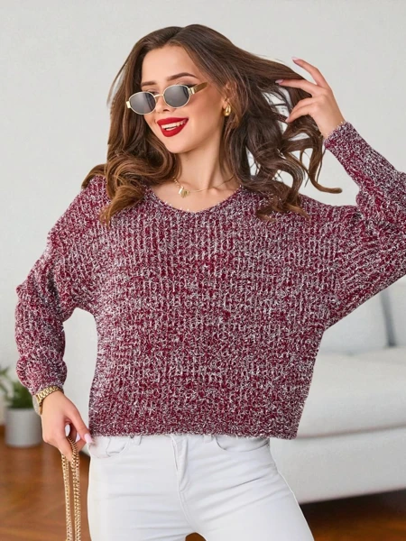 Royalfashion női pulóver fényes szállal