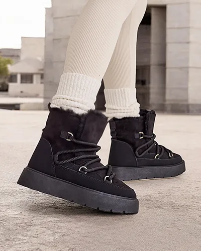 Királyi divat Női fűzős hó csizmák Liloz