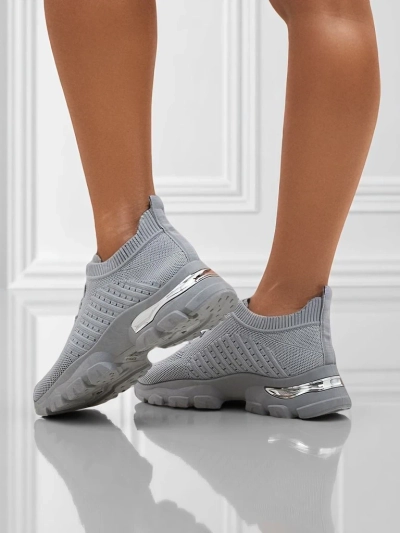 Damskie Sneakersy Atenea Light Szare tkaninowe na płaskiej podeszwie 4,5 cm