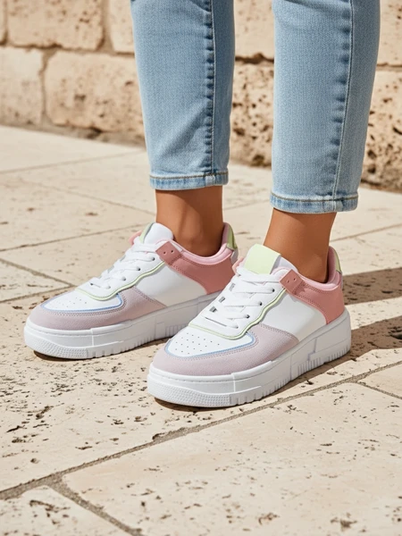 Hypatia Pastello világos szürke női sneaker öko bőr tavasz 4cm