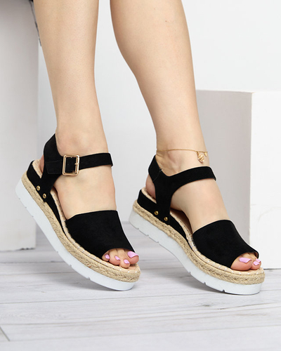 OUTLET Fekete női szandál éken Setovia - Lábbeli