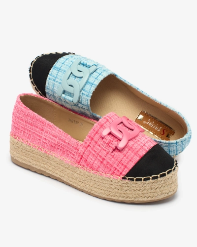 Royalfashion Női kockás espadrilles rózsaszínben Dempik