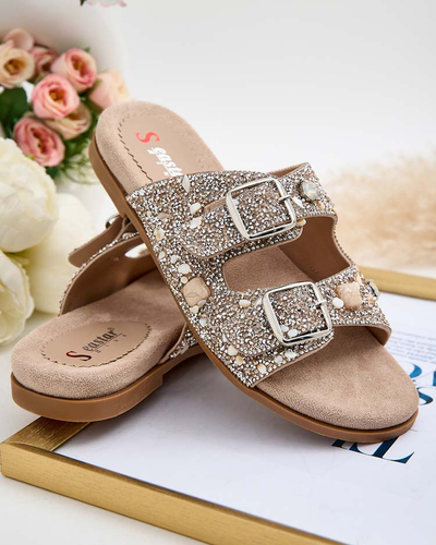 Royalfashion Női flip-flopok csattal és cirkonokkal Monnas