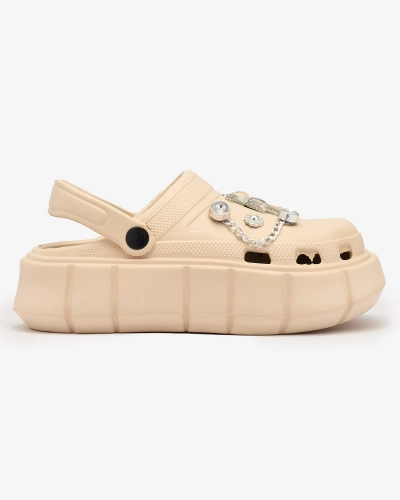 Royalfashion Bézs női gumi flip-flop Kooranza