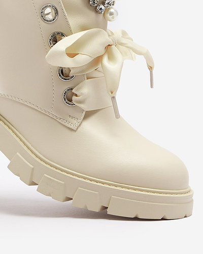 Bézs színű női bagger cirkó és gyöngy Reia -