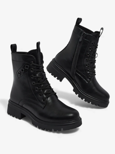 Eko bőr fűzős női Nometa bokacsizma