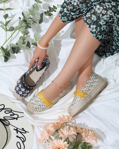 Fekete virágos espadrilles Azzaxi- Lábbeli