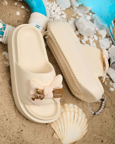 Royalfashion Női gumi flip-flop díszes masnival Nilm