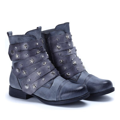 Szare workery z gwiazdkami Livija - Obuwie 