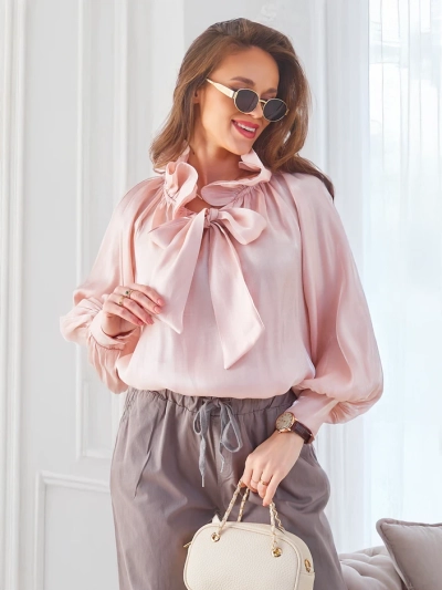 Royalfashion Csillogó női ing díszített gallérral