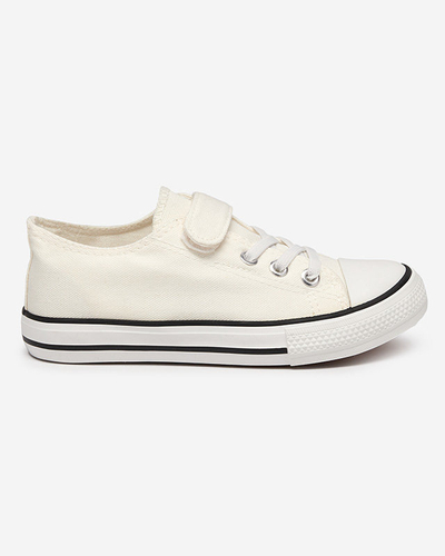 OUTLET Fehér ekru lány tornacipő tépőzáras Finso-val - Lábbeli