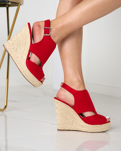 Piros eco velúr női ékszandál Devof - Footwear