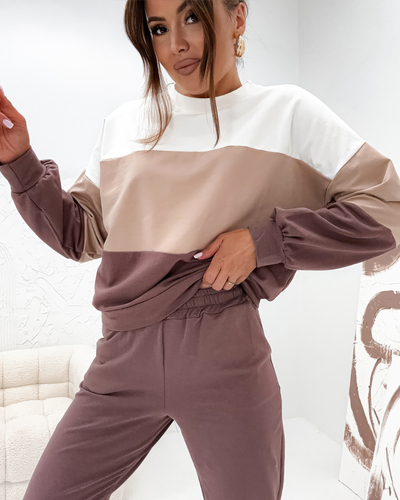 Royalfashion Pamut Női szabadidőruha szett csíkos ChillFlex