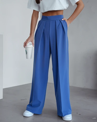 Royalfashion Széles női nadrág redőkkel