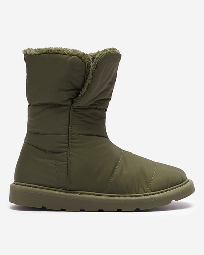 Sötétzöld női csizma a'la hócsizma Kalioli- Footwear