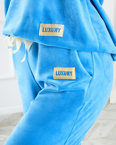 Női kék tréningruha szett arany foltokkal - Ruházat