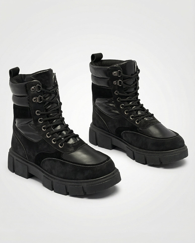 Fekete női szigetelt trapper csizma Kasemi- Lábbeli