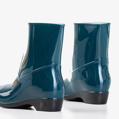 Turkusowe lakierowane kalosze damskie Mariossa - Obuwie