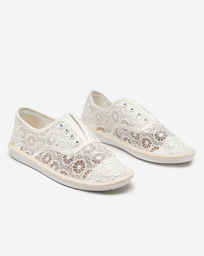 Herinka női fehér csipke tornacipő - lábbeli