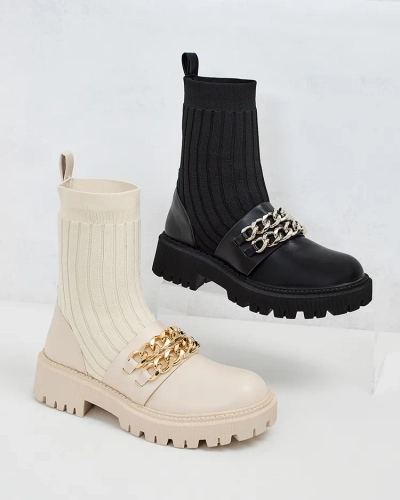 Royalfashion Elegáns női csizma díszítéssel Olluf