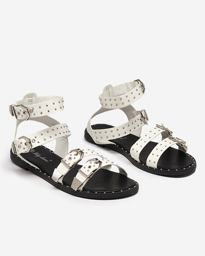 OUTLET Fehér női szandál fúvókákkal Flodi - Lábbeli