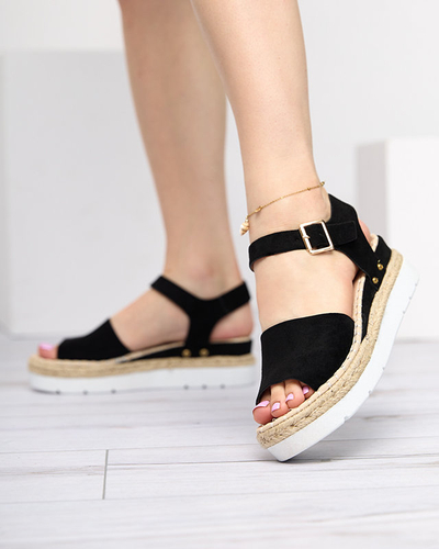 OUTLET Fekete női szandál éken Setovia - Lábbeli