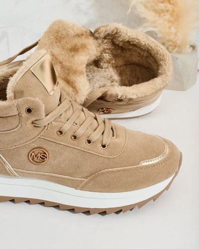 Royalfashion Melegített női tornacipő szőrmével Casill