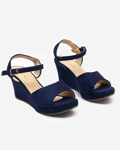 OUTLET Sötétkék női szandál a éken Nalem - Footwear