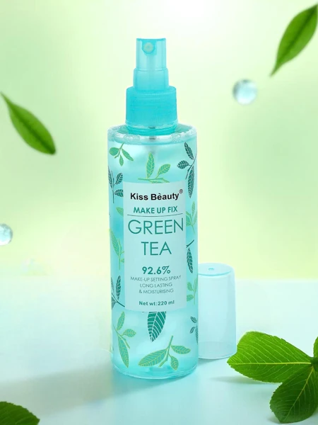 Kiss Beauty Sminkrögzítő spray zöld teával