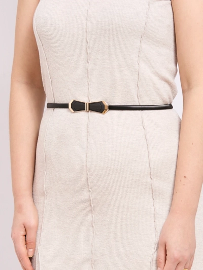 Melina fekete fém női öv díszes csattal, glamour stílusban