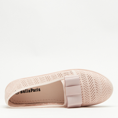 OUTLET Rózsaszín áttört tornacipő Nadin masnival - Lábbeli