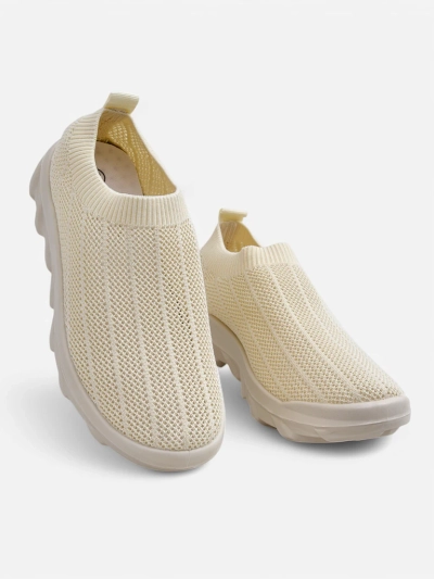 Női Arete bézs színű slip-on, lélegző szövet sneakerek