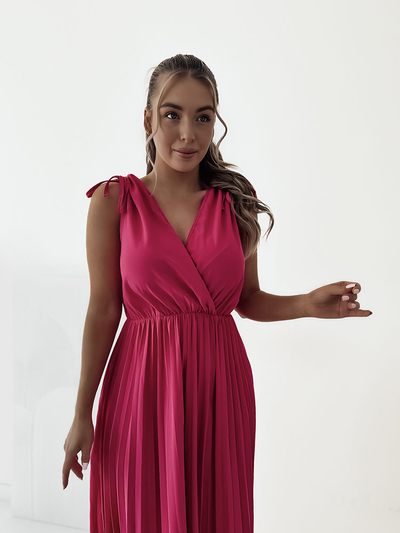 Royalfashion Női pliszírozott midi ruha