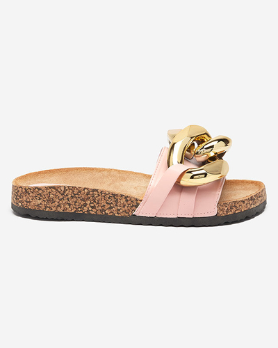 Női rózsaszín papucs Sofig- Footwear díszítéssel