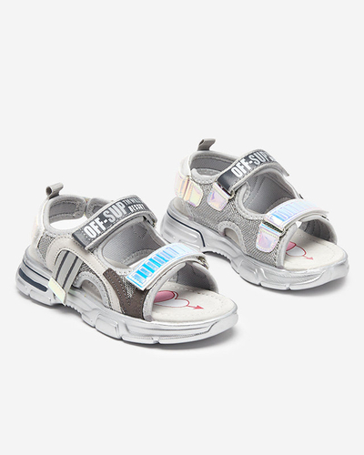 Szürke lány szandál holografikus betétekkel a Heilol - Footwear cégtől