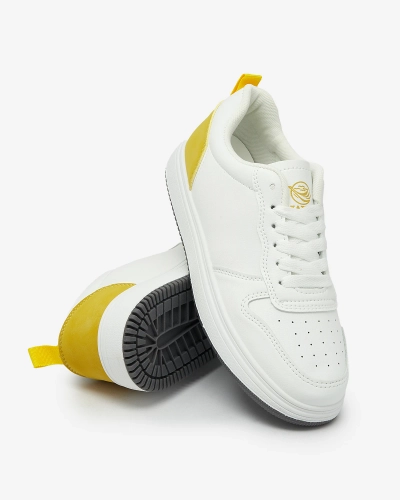 Royalfashion Fehér és sárga klasszikus sportcipő Colorburst Classics